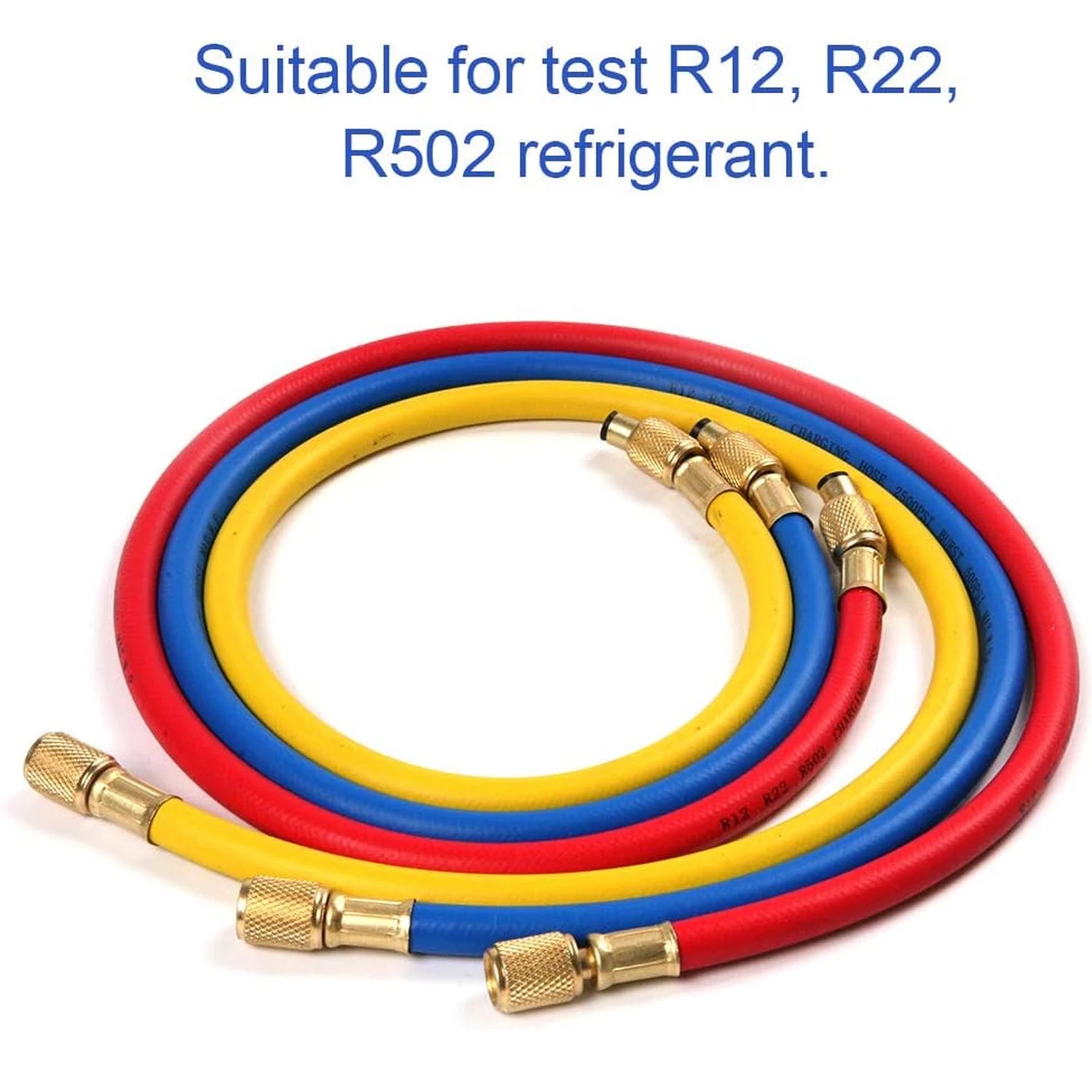 3PCS Refrigerant Charging Hose 500-25000PSI 1/4" Thread Fits for R12