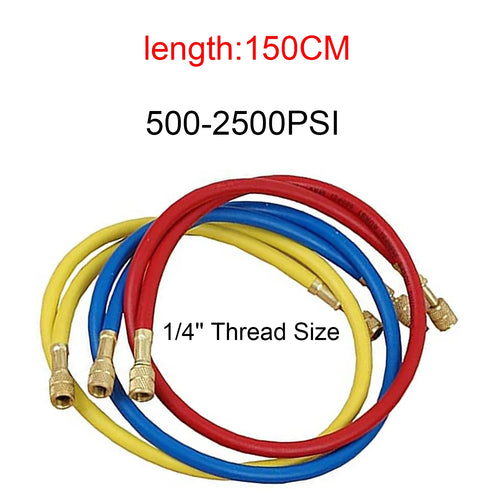 3PCS Refrigerant Charging Hose 500-25000PSI 1/4" Thread Fits for R12