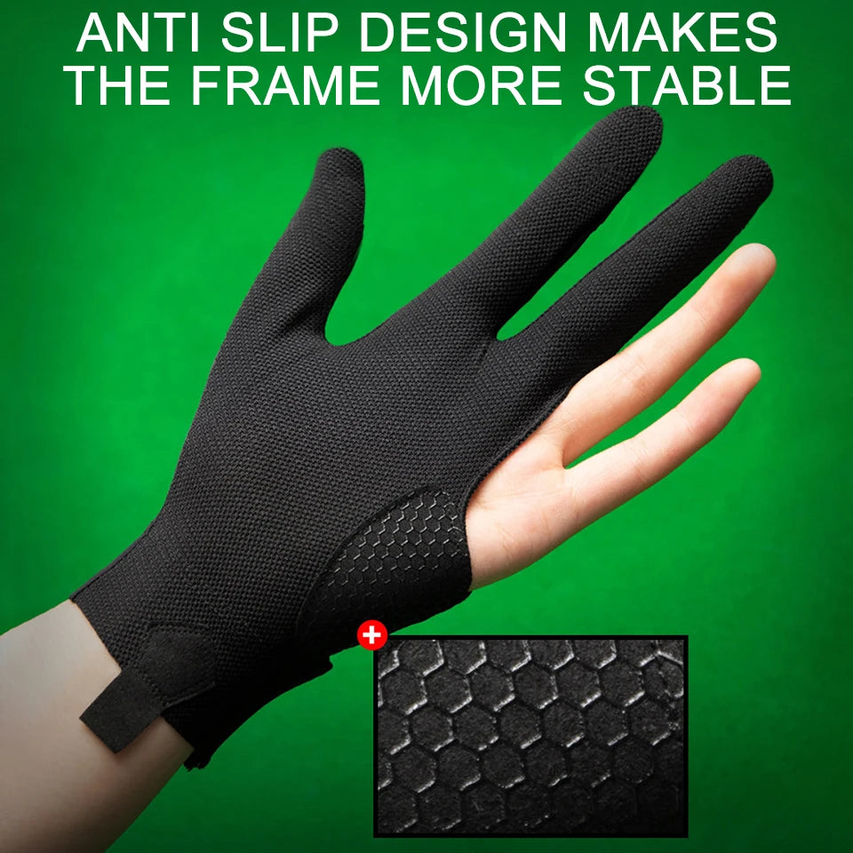 GTUBIKE 1PC Billiards Gloves Enhanced Grip Left Hand Open Three Finger