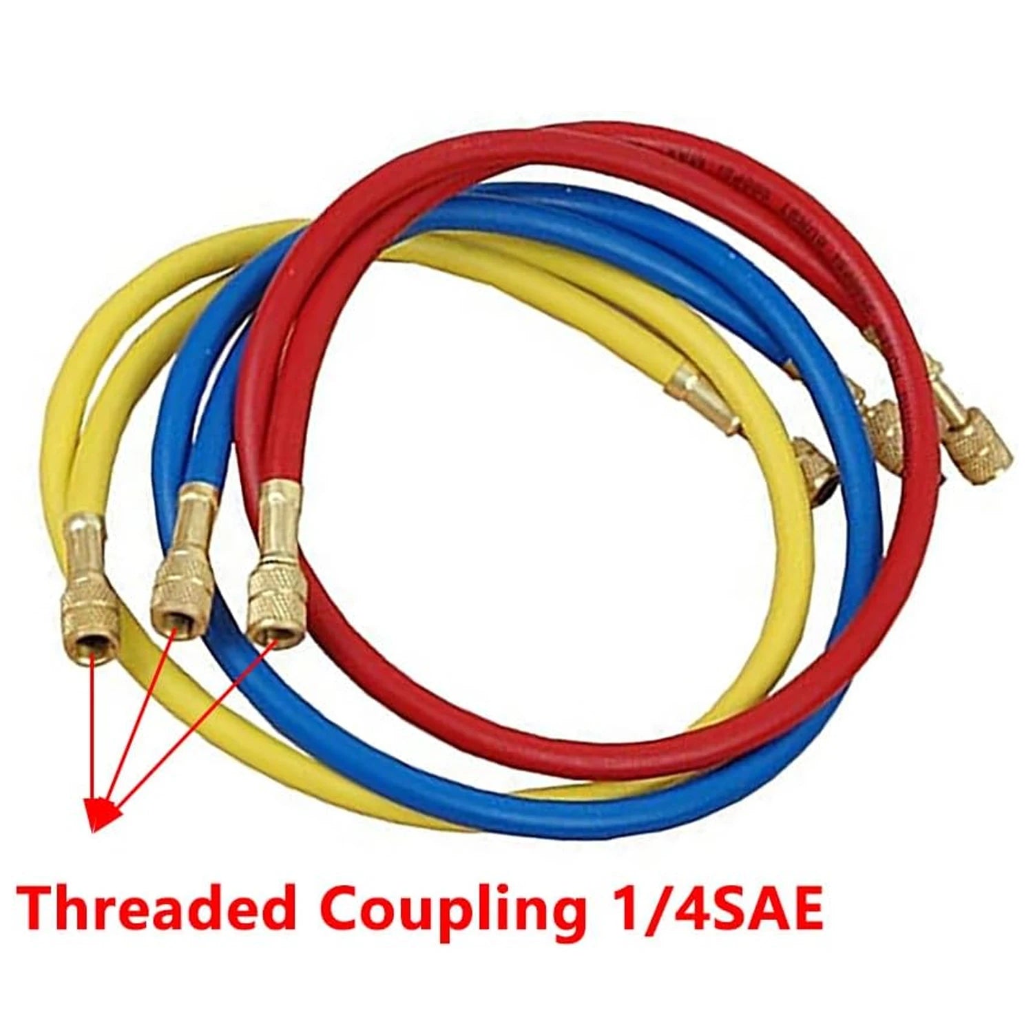 3PCS Refrigerant Charging Hose 500-25000PSI 1/4" Thread Fits for R12