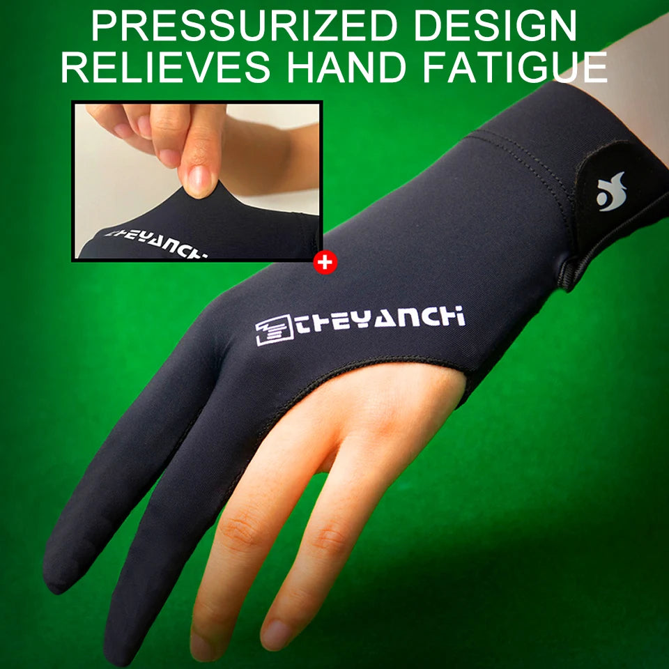 GTUBIKE 1PC Billiards Gloves Enhanced Grip Left Hand Open Three Finger